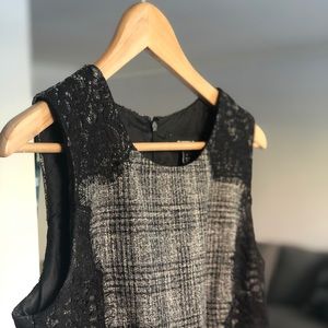 Herringbone sleeveless shift dress